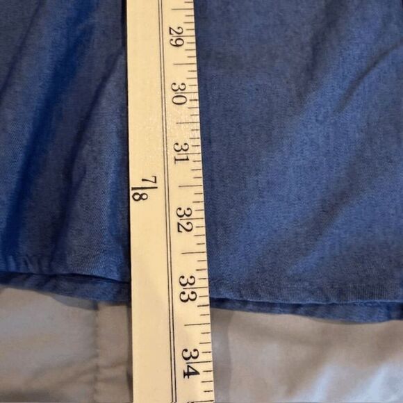 Allegra K Chambray Mini Dress Short Puff Sleeve Pintucks Button Front Size Small - Picture 10 of 11